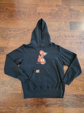 Uniqlo Jeff Koons Orange Balloon Dog Limited Edition Black Hoodie